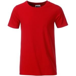 James & Nicholson Klasické chlapecké tričko z biobavlny 8008B - Červená | XL