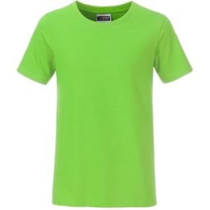 James & Nicholson Klasické chlapecké tričko z biobavlny 8008B - Limetkově zelená | L