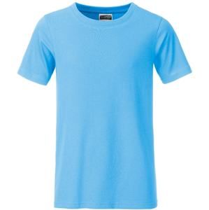 James & Nicholson Klasické chlapecké tričko z biobavlny 8008B - Nebesky modrá | XS
