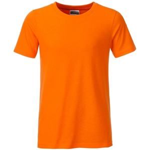 James & Nicholson Klasické chlapecké tričko z biobavlny 8008B - Oranžová | S