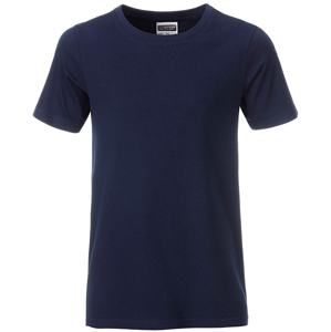 James & Nicholson Klasické chlapecké tričko z biobavlny 8008B - Tmavě modrá | XL