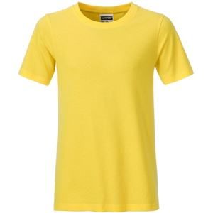 James & Nicholson Klasické chlapecké tričko z biobavlny 8008B - Žlutá | S