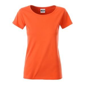 James & Nicholson Klasické dámské tričko z biobavlny 8007 - Tmavě oranžová | L