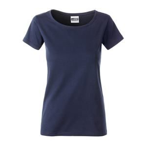 James & Nicholson Klasické dámské tričko z biobavlny 8007 - Tmavě modrá | XL