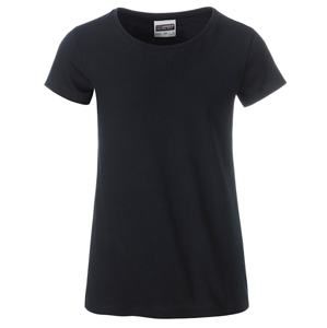 James & Nicholson Klasické dívčí tričko z biobavlny 8007G - Černá | XL