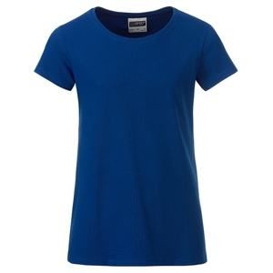 James & Nicholson Klasické dívčí tričko z biobavlny 8007G - Tmavá královská modrá | L