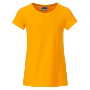 James & Nicholson Klasické dívčí tričko z biobavlny 8007G - Zlatě žlutá | XS