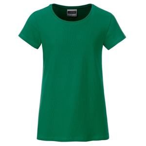 James & Nicholson Klasické dívčí tričko z biobavlny 8007G - Irská zelená | L