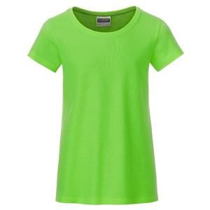 James & Nicholson Klasické dívčí tričko z biobavlny 8007G - Limetkově zelená | L