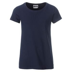 James & Nicholson Klasické dívčí tričko z biobavlny 8007G - Tmavě modrá | S