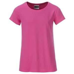 James & Nicholson Klasické dívčí tričko z biobavlny 8007G - Růžová | L