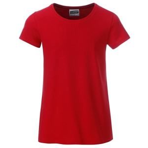 James & Nicholson Klasické dívčí tričko z biobavlny 8007G - Červená | XL