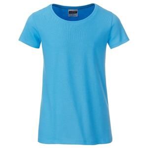 James & Nicholson Klasické dívčí tričko z biobavlny 8007G - Nebesky modrá | XL
