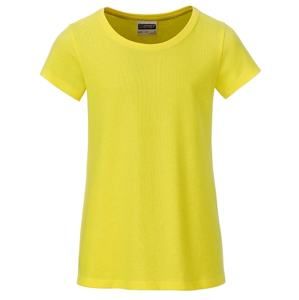 James & Nicholson Klasické dívčí tričko z biobavlny 8007G - Žlutá | XXL