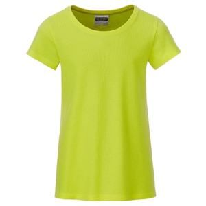 James & Nicholson Klasické dívčí tričko z biobavlny 8007G - Žlutozelená | L