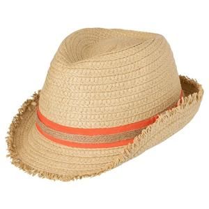 Myrtle Beach Letní slaměný klobouk MB6703 - Slámová / oranžová | L/XL