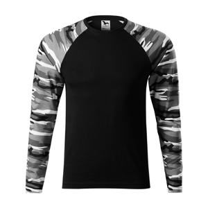 MALFINI Maskáčové tričko s dlouhým rukávem Camouflage LS - Maskáčová šedá | S