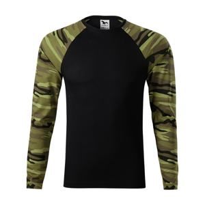 MALFINI Maskáčové tričko s dlouhým rukávem Camouflage LS - Maskáčová zelená | XXXL