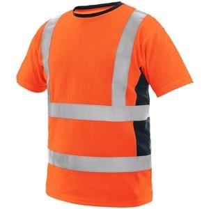 Canis (CXS) Reflexní tričko EXETER - Oranžová / tmavě modrá | XXXL